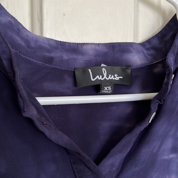 Lulu’s What I Like Navy Blue Tie-Dye Long Sleeve Shirt Dress - Picture 7 of 13